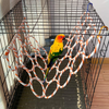 Bird Hemp Rope Net Swing,Parrot Perch Climbing Rope Ladder,Hammock Hanging on Parakeet Cage wiht 2 Hooks,Chew Toys for Greys Cockatoo,Cockatiel,Conure,Lovebirds,Canaries,Little Macaw 13.8" x 23.6"