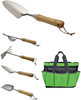 JARDTEC Stainless Steel Garden Tool Set - 6 Pieces Heavy Duty Gardening Kit with Trowel, Transplanter, Cultivating Hoe, Weeder, Soil Scoop, Storage Tote Bag for Men Women