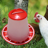 Ioffersuper 1.5kg Red Plastic Feeder Baby Chicken Chicks Hen Poultry Feeder Lid & Handle