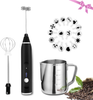 Milk Coffee Frother Rechargeable, FITNATE Electric Handheld Milk Foam Maker Blender with 3 Speeds, 2 Stainless Steel Whisks for Coffee, Hot Chocolate, Latte, Cappuccino, Egg Whisk Includes Frother Cup