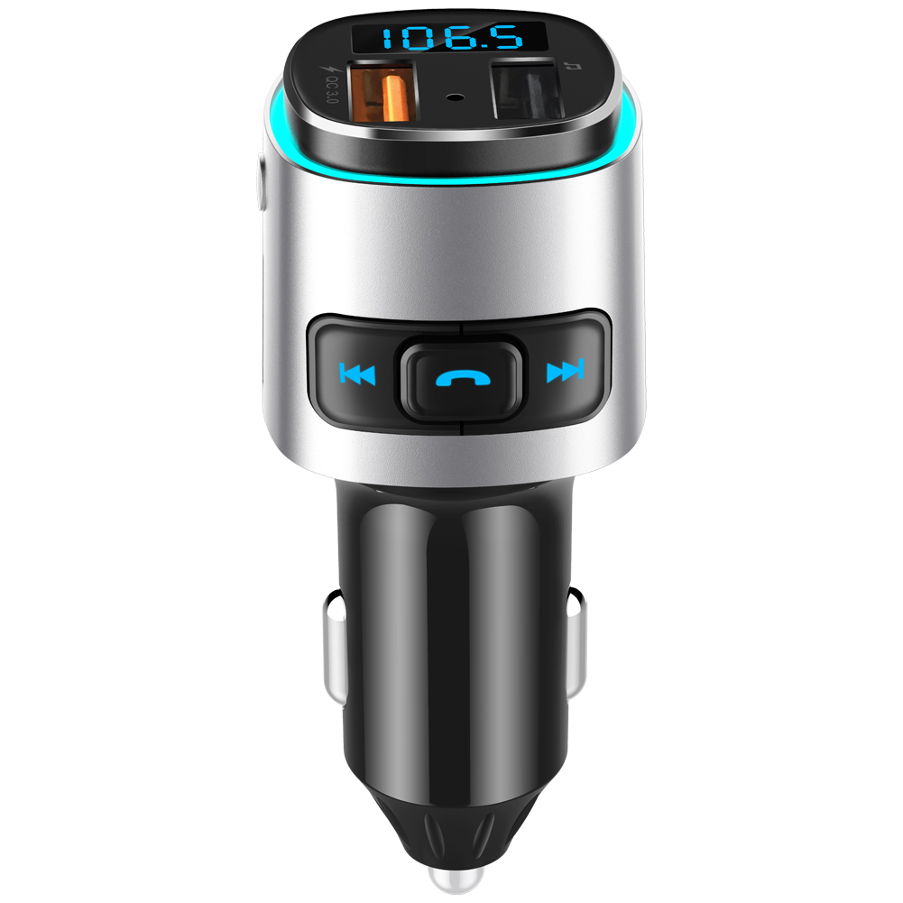 GEELONG BC41 Car Bluetooth FM Transmitter QC 3.0 USB Car Charger Colorful LED Light Bluetooth Audio Adapter Music Play Hands Free Calls