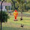 Hummingbird Feeder for Outdoors, Fireworks Glass Bird Feeder with Color Hand Blown Glass, Large Capacity Leakproof Rustproof Hanging Bird Feeder for Garden Yard Decoration, Include S Hook & Rope