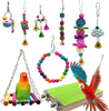 Mrli Pet 9 Pack Bird Swing Chewing Toys- Parrot Hammock Bell Toys Suitable for Small Parakeets, Cockatiels, Conures, Finches,Budgie,Macaws, Parrots, Love Birds