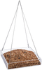 Clear Acrylic Bird Feeder Tray - Outdoor Hanging Wild Bird Feeders | Decoration for Wild Backyard Attracting Birds | Open Tray to Keep Seeds Dry | Durable Reliable and Great Size (Square)