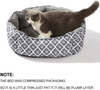 25 Inch Big Cat Bed,Soft Velvet & Waterproof Oxford Two-Sided Cushion, Easy Washable,Oval Geometric Pet Beds for Indoor Cats or Small Dogs, Grey Dog Footprints Pattern
