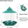 2 Pack Hummingbird Feeders for Outdoors, Large Capacity Bird Feeders for Outside,Outdoor House Squirrel_Proof Bird Feeders Hexagon Shape with Roof for Garden Yard Patio Outside Decoration