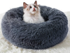 Cat Beds for Indoor Cats, Washable Puppy Beds for Small Dogs Marshmallow Cat Bed Pet Beds Cozy Fur Donut Cuddler Round Warm Bed Improved Sleep Orthopedic Relief Self-Warming Dog Bed