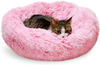 Whiskers & Friends Calming Cat Bed, Cat Bed for Indoor Cats, Calming Dog Bed for Small Dogs, Orthopedic Cat Bed, Donut Cat Bed, Dog beds for Small Dogs, Up to 25lbs, Washable (Navy-Gray)