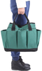Delaman Garden Tool Bag, Canvas Heavy-Duty Garden Tote with Pockets Gardening Storage Tote Bag, Large Organizer Bag（Green）