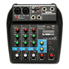 TU04 Audio Mixer Professional 4 Channel Mixing Consote Bluetooth Power Monitor Paths plus Effectd Processor EU Plug with USB