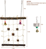 Parrot Climbing Ladder Toys,Bird Rope Wooden Ladder Swing Ladder Hanging Cage Perch Stand Chew Toys for Bird Parrot Conure Finch Cockatoo Budgie Lovebird Parakeets Cockatiels