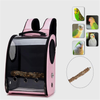 ZW Bird Carrier Clear Parrot Outing Backpack APET Transparent Acrylic Bird Travel Carrier Parrot Travel Cage Panoramic Pet Backpack for Puppy Kitten 33x38x17cm