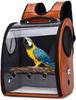 ZW Bird Carrier Clear Parrot Outing Backpack APET Transparent Acrylic Bird Travel Carrier Parrot Travel Cage Panoramic Pet Backpack for Puppy Kitten 33x38x17cm