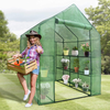 Mini Walk-in Greenhouse Indoor Outdoor -2 Tier 8 Shelves- Portable Plant Gardening Greenhouse (57L x 57W x 77H Inches), Grow Plant Herbs Flowers Hot House