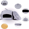 Cat Litter Hot Cat Mat Shark-Shaped House Warm Kennel Kitten Bed One Mat Two Usage Shark Bed for Small Cat Dog Cave Cozy Bed Removable （Light Grey）