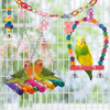 lovyoCoCo Bird Parakeet Toys,Swing Hanging Standing Chewing Toy Hammock Climbing Ladder Bird Cage Colorful Toys Suitable for Budgerigar, Parakeet, Conure, Cockatiel, Mynah, Love Birds, Finches