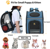Cosydot Pet Backpack Carrier for Small Dog Cat Puppy Bird Rabbit Traveling Hiking Outdoor Use,Ventilated Design,Thick Strap,Three Sided Entry with Collapsible Bowl,Waste Bag & Dispenser,Chew Toy