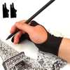 Drawing Glove, Digital Art Glove for Graphic Tablet, Artist Gloves with Two Fingers for iPad, Paper Sketching, Smudge Guard, Palm Rejection, Suitable for Left and Right Hand (2 PCS, Medium)