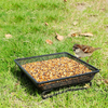 FEED GARDEN 2 Pack Platform Ground Bird Feeder Tray, Metal Mesh Seed Tray for Feeding Birds, Garden Decoration for Wild Birds and Squirrels, Size 7 x 7 x 2.2 Inches