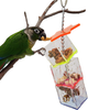 Tropical Chickens Parrot Bird Boredom Buster Forage Box Creative Hanging Treat Foraging Toy Conure Cockatiel for Small Bird Enrichment Transparent Acrylic Food Holder