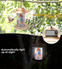 Solar Bird Feeder for Outside, Hanging Bird Feeders with 2 Solar Chips for Outdoors, Waterproof Retro Mosaic Glass Copper Wild Bird Feeders for Garden Yard, Gifts for Bird Lovers
