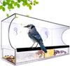 Window Bird Feeder with Strong Suction Cups and Seed Tray, Outdoor Birdfeeders for Wild Birds, Finch and Bluebird.