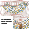 Petmolico Pet Climbing Rope Net, Rat Hamster Bird Ferret Hanging Hammock Cotton Climbing Rope Ladder Small Animal Activity Toy, 2 Pack, Red + Yellow