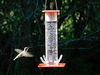 Peter's Hummingbird Feeder, Transparent Bird Feeders Unique Design Feeding System with Bright Red Transparent Poly-Carbonate Tube, Outdoor Decor, Suit for Outdoors Hanging, Deck, Patio, Garden