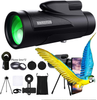 12x50 Bird Watching Monocular Telescope - High Definition Monocular for Adults with Wide Angle & Macro, Tripod & Smartphone Holder Waterproof Monocular Scope for Hiking for Man