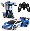 Transform RC Car Robot, Remote Control Car Independent 2.4G Robot Deformation Car Toy with One Button Transformation & 360 Speed Drifting 1:18 Scale