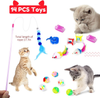 Icwin Cat Toys Cat Play Mat,Kitten Toys Set 16 PCS Foldable Cat Activity Center Interactive Cat Toys for Indoor Cats