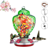 Hummingbird Feeder for Outside, Hanging Hummingbird Water Feeder, 35.3 Ounces, Easy to Fill and Clean, Large Capacity Hummingbird Feeder for Outdoor, Including Ant Moat, S Hook, Hemp Rope, Brush