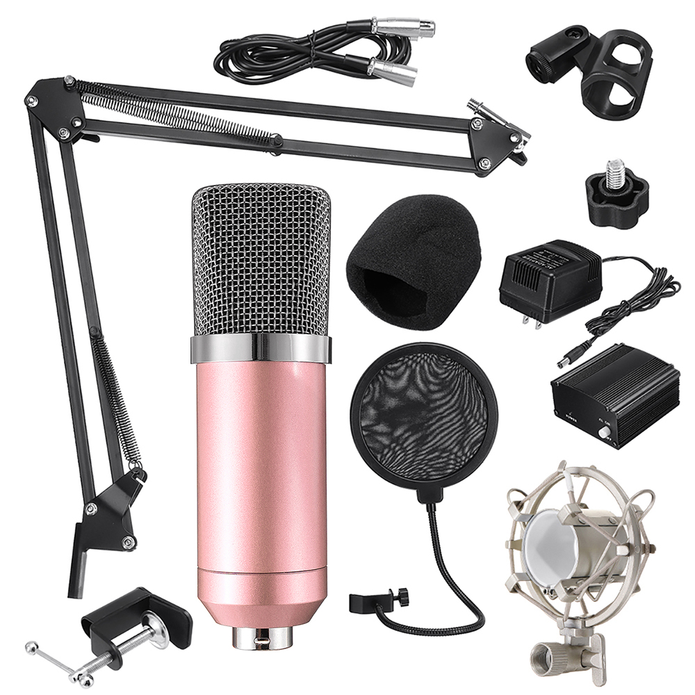 BM700 Microphone Condenser Sound Recording Microphone Kit with Shock Mount for Radio Braodcasting Singing Recording KTV Karaoke Mic