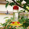 Shrdaepe Hummingbird Feeder, Glass Bottle Bird Feeders, 5 Feeding Ports (Red & Yellow)