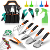COMOWARE 50pcs Heavy Duty Garden Tools Set - Stainless Steel Gardening Tools Set with Rubber Grip, Storage Tote Bag, Outdoor Hand Tools, Garden Gift for Gardening Lover