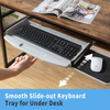Gome Keyboard Tray Under Desk Pull Out with 360° Mouse Tray, 28.2" Ergonomic Slide-Out Keyboard Stand with Platform, Steady Computer Drawer for Typing (Grey)