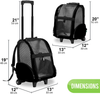 Kundu KDU-013 Deluxe Backpack Pet Travel Carrier with Double Wheels - Black - Approved by Most Airlines