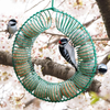 Hanging Peanut Wreath Bird Feeder, Windproof Rainproof Fat Suet Ball Holder Black Round Metal Hanging Style Bird Feeder Large Food Feeder