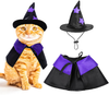 Dxhycc Halloween Pet Costume Cat Wizard Costume Funny Wizard Cat Clothes Cloak and Wizard Hat for Small Dogs Cats Outfits