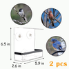 kathson Acrylic Window Bird Feeder with Strong Suction Cups 2 PCS Outside Hanging Acrylic Finch Feeder Transparent Viewing with Seed Tray for Bluebird,Chickadee,Hummingbird,Cardinal