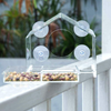 Window Bird House Feeder with Sliding Seed Holder and 4 Extra Strong Suction Cups. Large Bird feeders for Outside. Birdhouse Shape.