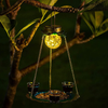 Solar Bird Feeder for Outside with Light, Bird Feeder Hanging for Outdoor Decoration Hummingbird Feeders for Outdoors Garden Decor Solar Garden Lights