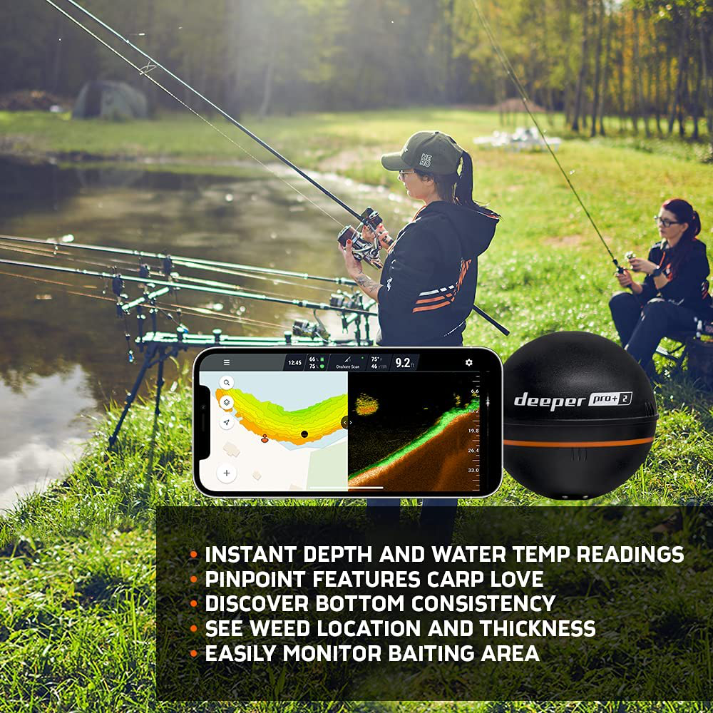 Deeper Pro Plus 2 Castable and Portable GPS Enabled Fish Finder for Ka ...
