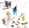 Mibote 28 Pcs Cat Toys Kitten Toys Assorted, Cat Tunnel Catnip Fish Feather Teaser Wand Fish Fluffy Mouse Mice Balls and Bells Toys for Cat Puppy Kitty with Storage Bag