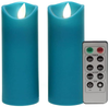 Kitch Aroma Teal Flameless Candles, Battery Operated LED Pillar Truquoise Flameless Candles
