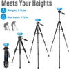 INSTAFOTO 66'' DSLR Camera Tripod for Canon Nikon with Remote Shutter, Phone/Tablet Holder, Carry Bag (Max. Load 11 lbs)