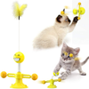USWT Cat Spring Toy, Interactive Chasing Cat Feather Toys with Suction Cup, Kitten Spinning Funny Hunting Toys¡­