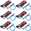 Ziyituod PCIe Riser for Bitcoin Litecoin ETH Coin Mining,VER009S GPU Riser Express Kits 16X to 1X (Dual 6PIN / MOLEX),60cm USB 3.0 Cable VER009S 6PCS