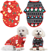HYLYUN Dog Christmas Shirt 2 Packs - Christmas Pet Shirt Soft Breathable Puppy Shirts Printed Pet Clothing for Small Dogs and Cats