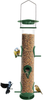 Bird Feeder Classic Tube Hanging Feeders for All Kinds of Birds,Weatherproof, Advanced Hard Plastic with Metal Hanger (1 Pack) (Green 6 Ports Bird Feeder-1 Pack)